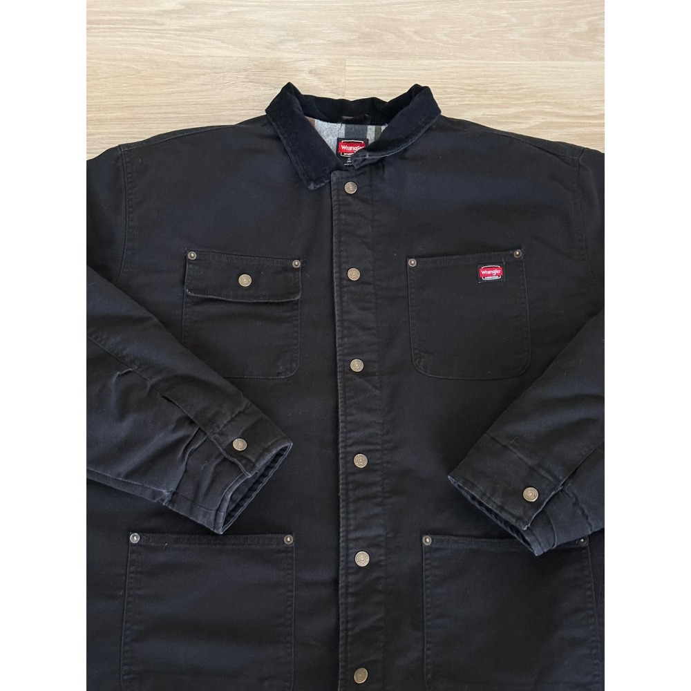 Wrangler Workwear Black Blanket Lined Canvas Barn Chore Coat Jacket XL 55157BW